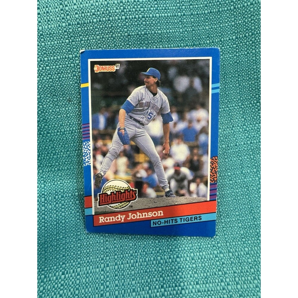 1991 Donruss Highlights Randy Johnson No-Hitter vs Tigers BC-2 Mariners HOF